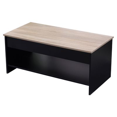 Table basse avec plateau relevable noire et bois HEDDA - Happy Garden