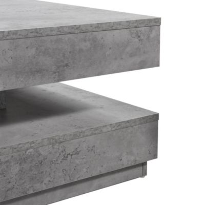 Table Basse avec Plateau Tournant Florenz Effet Béton en.casa