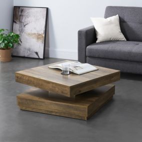 Table Basse avec Plateau Tournant Florenz Effet Bois en.casa