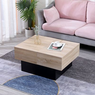 Table basse avec plateaux amovibles noire GRETA - Happy Garden