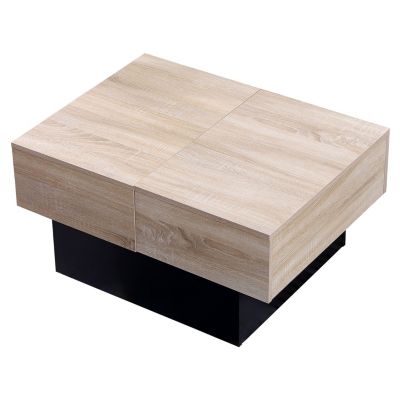 Table basse avec plateaux amovibles noire GRETA - Happy Garden