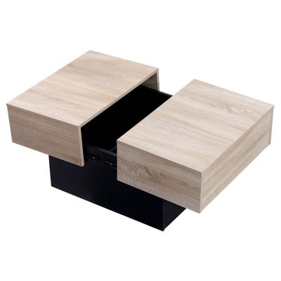 Table basse avec plateaux amovibles noire GRETA - Happy Garden