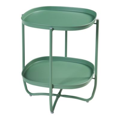Table basse avec plateaux amovibles Sandefjord acier 58 x 46 x 46 cm vert en.casa