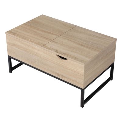 Table basse avec plateaux relevables noire et bois LOTTA - Happy Garden