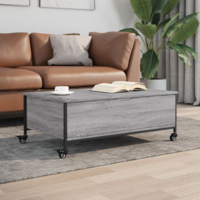 Table basse avec roulettes,Table Salon,Table d'appoint sonoma gris bois d'ingénierie