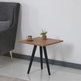 Table basse Ballerup carrée 50 x 45 x 45 cm effet noyer noir en.casa