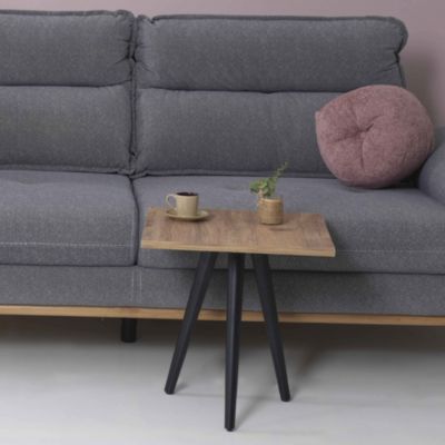 Table basse Ballerup carrée 50 x 45 x 45 cm effet noyer noir en.casa