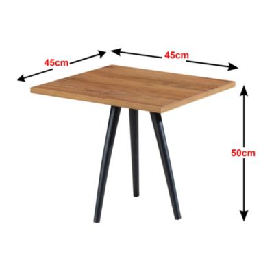 Table basse Ballerup carrée 50 x 45 x 45 cm effet noyer noir en.casa