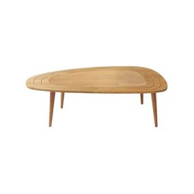 Table basse Beid, Table basse, Porte-revues pour canapé, Etagère de salon, 115x50h38 cm, Chêne