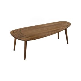 Table basse Beid, Table basse, Porte-revues pour canapé, Etagère de salon, 115x50h38 cm, Noyer