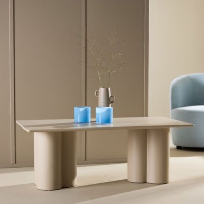 Table basse beige Olivia Rectangulaire : 120x60 cm