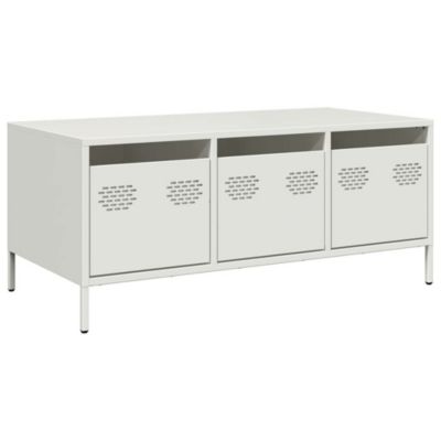 Table basse blanc 101,5x50x43,5 cm acier laminé à froid vidaXL