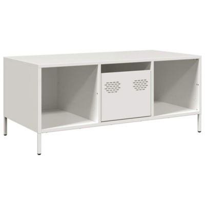 Table basse blanc 101,5x50x43,5 cm acier laminé à froid vidaXL