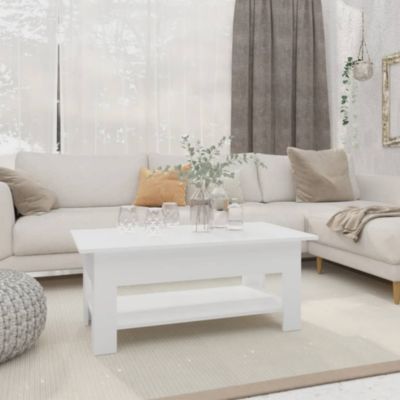 Table basse blanc 102x55x42 cm bois d'ingénierie vidaXL