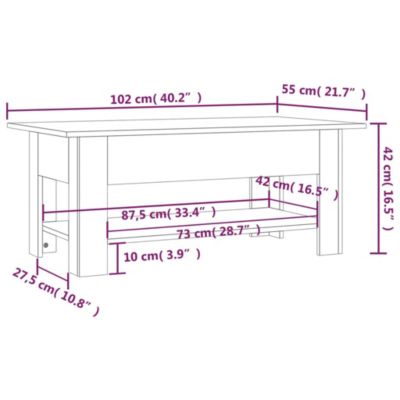 Table basse blanc 102x55x42 cm bois d'ingénierie vidaXL