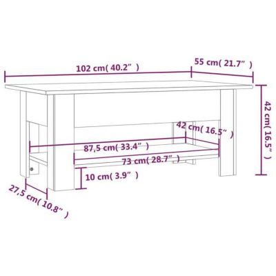 Table basse blanc 102x55x42 cm bois d'ingénierie vidaXL