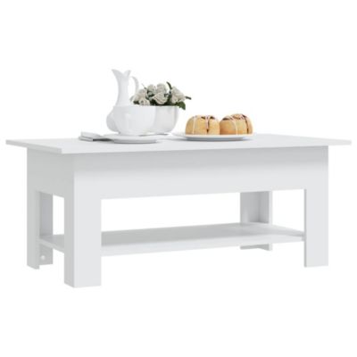 Table basse blanc 102x55x42 cm bois d'ingénierie vidaXL