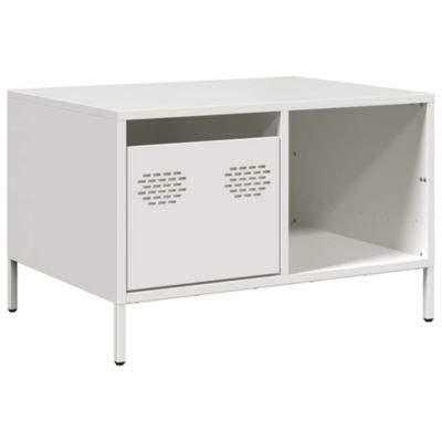 Table basse blanc 68,5x50x43,5 cm acier laminé à froid vidaXL