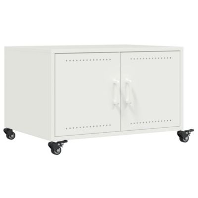 Table basse blanc 68x50x43,5 cm acier vidaXL
