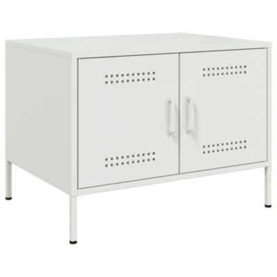Table basse blanc 68x50x50,5 cm acier vidaXL