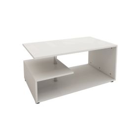 Table basse blanc moderne table d'appoint avec espace de rangement sur 3 étages