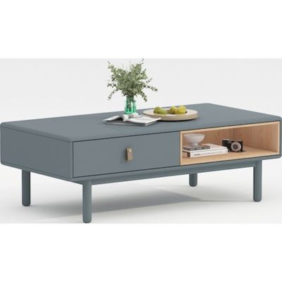 Table basse bois bleu élégance moderne pour salon 120 x 60 x 40 cm Bleu profond élégant