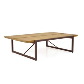 Table basse bois et métal marron 113 x 73 cm - LINEA