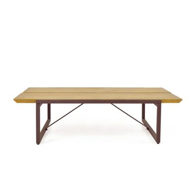 Table basse bois et métal marron 113 x 73 cm - LINEA