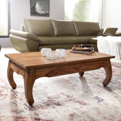 Table Basse Bois Massif 110x40x60cm Table d'appoint Table de salon FineBuy