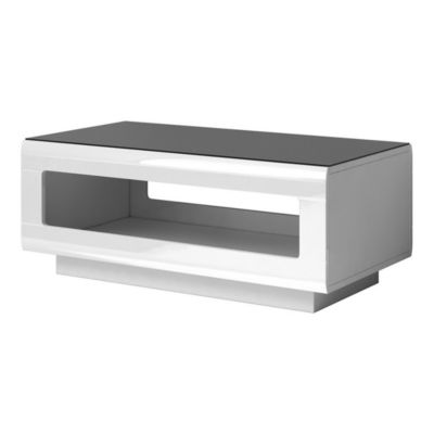 Table basse BREDA  Blanc brillant  110x60 cm  Style design moderne