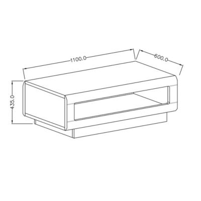 Table basse BREDA  Blanc brillant  110x60 cm  Style design moderne