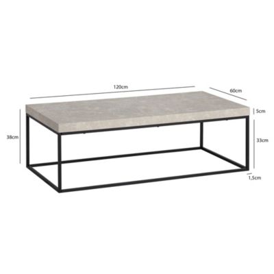 Table Basse Canapé de Salon 120 cm Grande Design Moderne Rectangulaire FineBuy