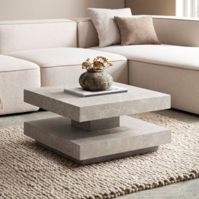 Table Basse Canapé de Salon 60 cm Carré Moderne avec Espace de Rangement FineBuy