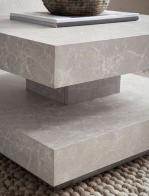 Table Basse Canapé de Salon 60 cm Carré Moderne avec Espace de Rangement FineBuy