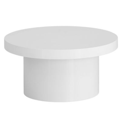 Table Basse Canapé de Salon 60 cm Petite Ronde Moderne Blanc Brillante FineBuy
