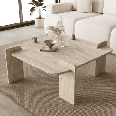 Table basse carrée aux bords arrondis L90 cm NOMA
