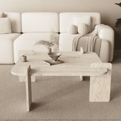 Table basse carrée aux bords arrondis L90 cm NOMA