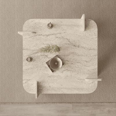 Table basse carrée aux bords arrondis L90 cm NOMA