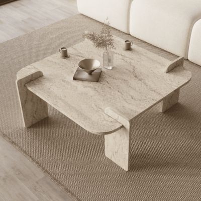 Table basse carrée aux bords arrondis L90 cm NOMA