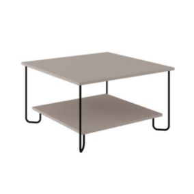 Table basse carrée avec pieds en métal L80 cm - TONKA