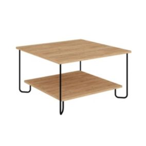 Table basse carrée avec pieds en métal L80 cm - TONKA