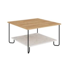 Table basse carrée avec pieds en métal L80 cm - TONKA