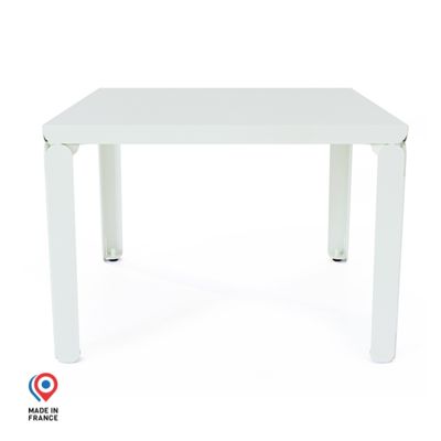 Table basse carrée DECO-GEM, acier blanc. L.60 x P.60 x H.42.2 cm