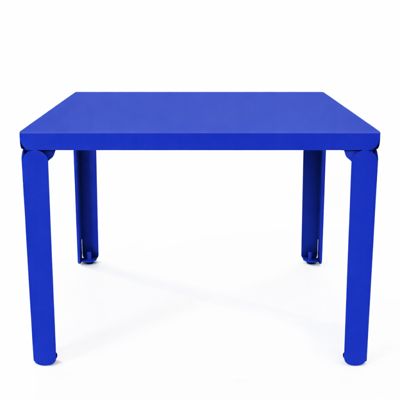 Table basse carrée DECO-GEM, acier, bleu. L.60 x P.60 x H.42.2 cm
