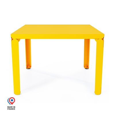 Table basse carrée DECO-GEM, acier finition époxy jaune. A monter soi-même. L.60 x P.60 x H.42.2 cm