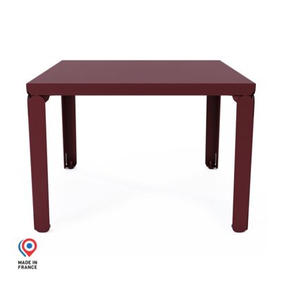 Table basse carrée DECO-GEM, acier, red brown métallisé. L.60 x P.60 x H.42.2 cm