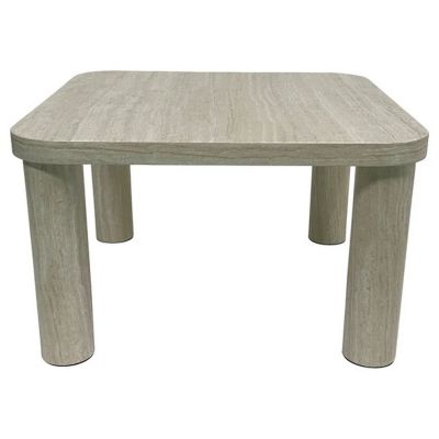 Table basse carrée effet marbre design moderne GÖRAN Gris, L. 60 x l. 60 x H. 36 cm, GÖRAN