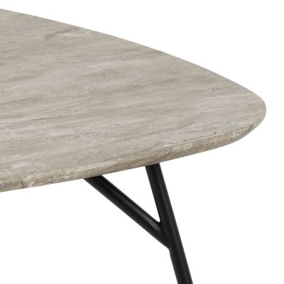Table basse carrée en bois et métal design vintage Gris, L. 90 x l. 90 x H. 40 cm, HALDOR