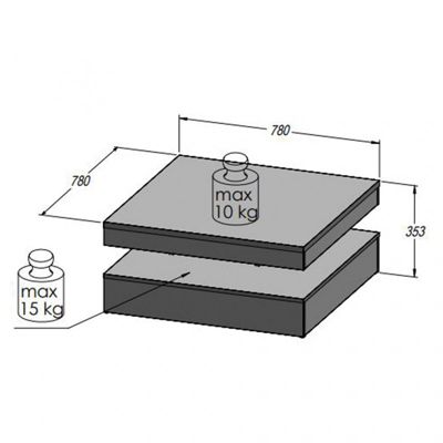 Table basse carrée plateau rotatif décor béton gris anthracite - WILLO