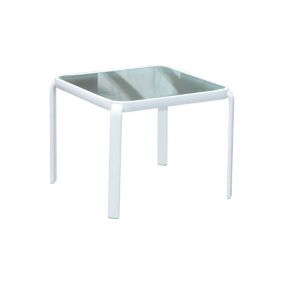 Table basse carrée Verre/Aluminium Blanc - NILOBA